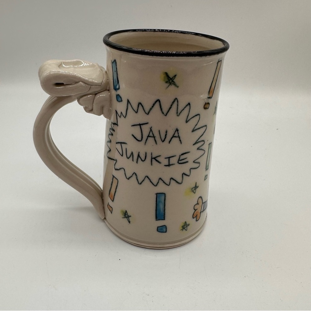 Tom Edwards Java Junkie Political Humor Pottery Mug Vintage